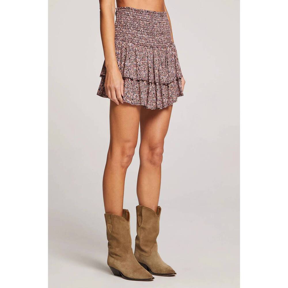 NEW SALTWATER LUXE devi mini skirt in multi-floral garden - Picture 3 of 5